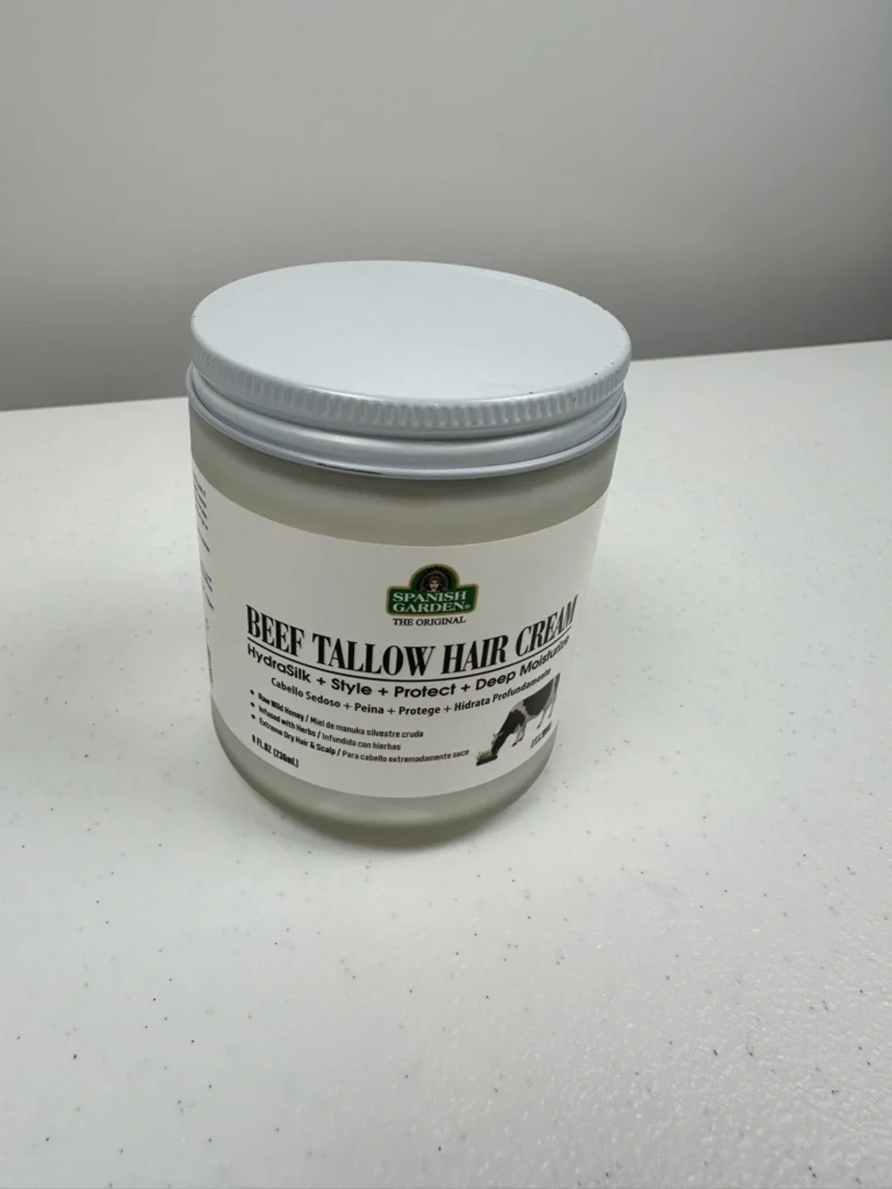 Spanish Garden Beef Tallow Hair Cream – Organic Moisturizing & Styling Balm‎ 8oz